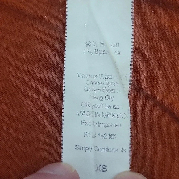 LuLaRoe Carly Burnt Orange Short Sleeve Hi Low Tee Shirt Dress Womens Size XS‎ - Picture 5 of 5